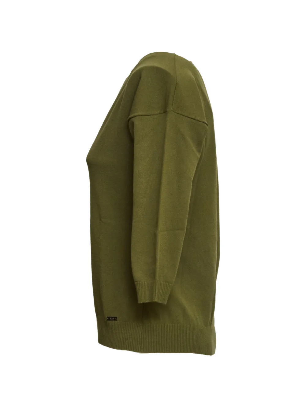  Fay Ribbed V-neck Sweater - Green 
