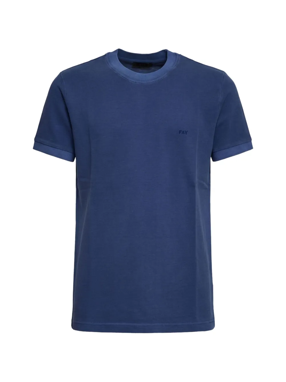 Fay piqué embroidered T-shirt - Blu