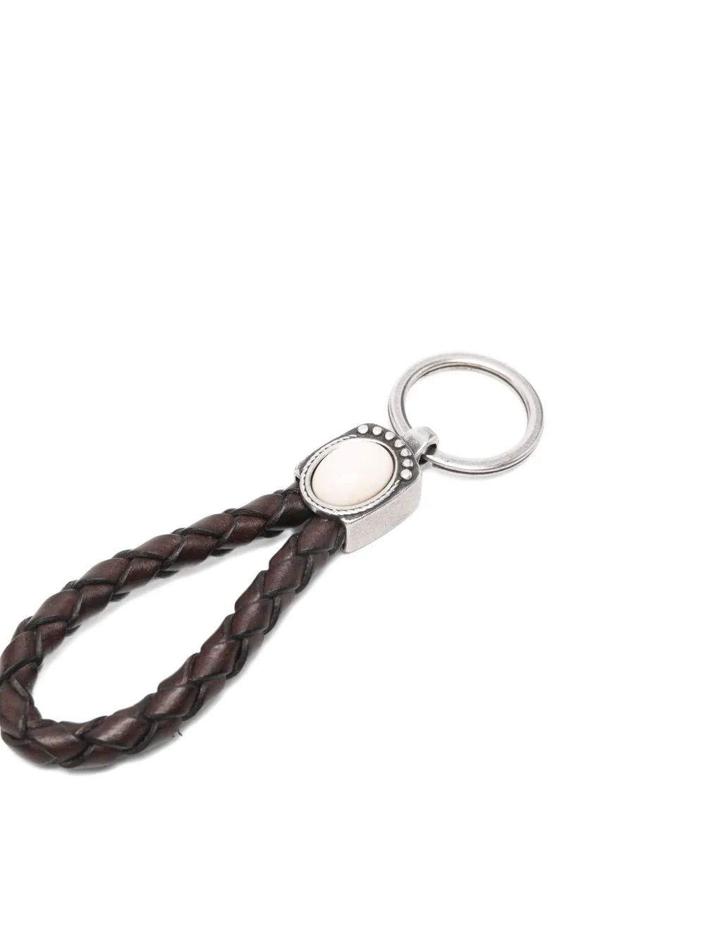  Alberto Luti Braided Keyring - Brown 