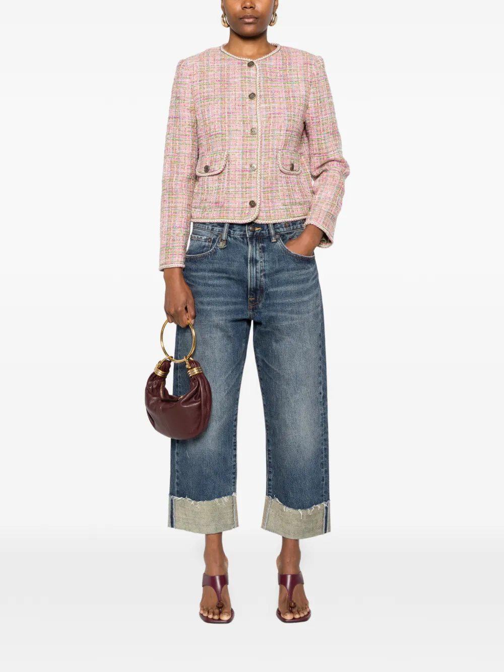  Etro Button-up Tweed Jacket - Pink 