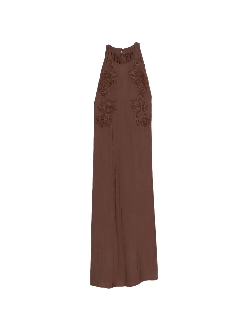 ERMANNO FIRENZE embroidered maxi dress - Marrone