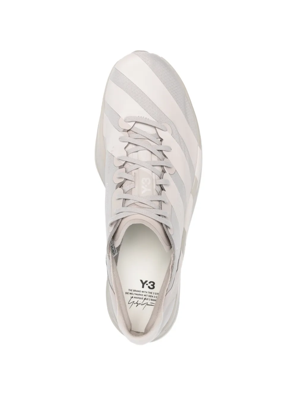 Y-3 Gestreepte sneakers Beige