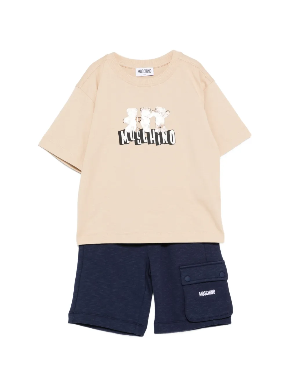 Moschino Kids cargo-pocket shorts set - Blau