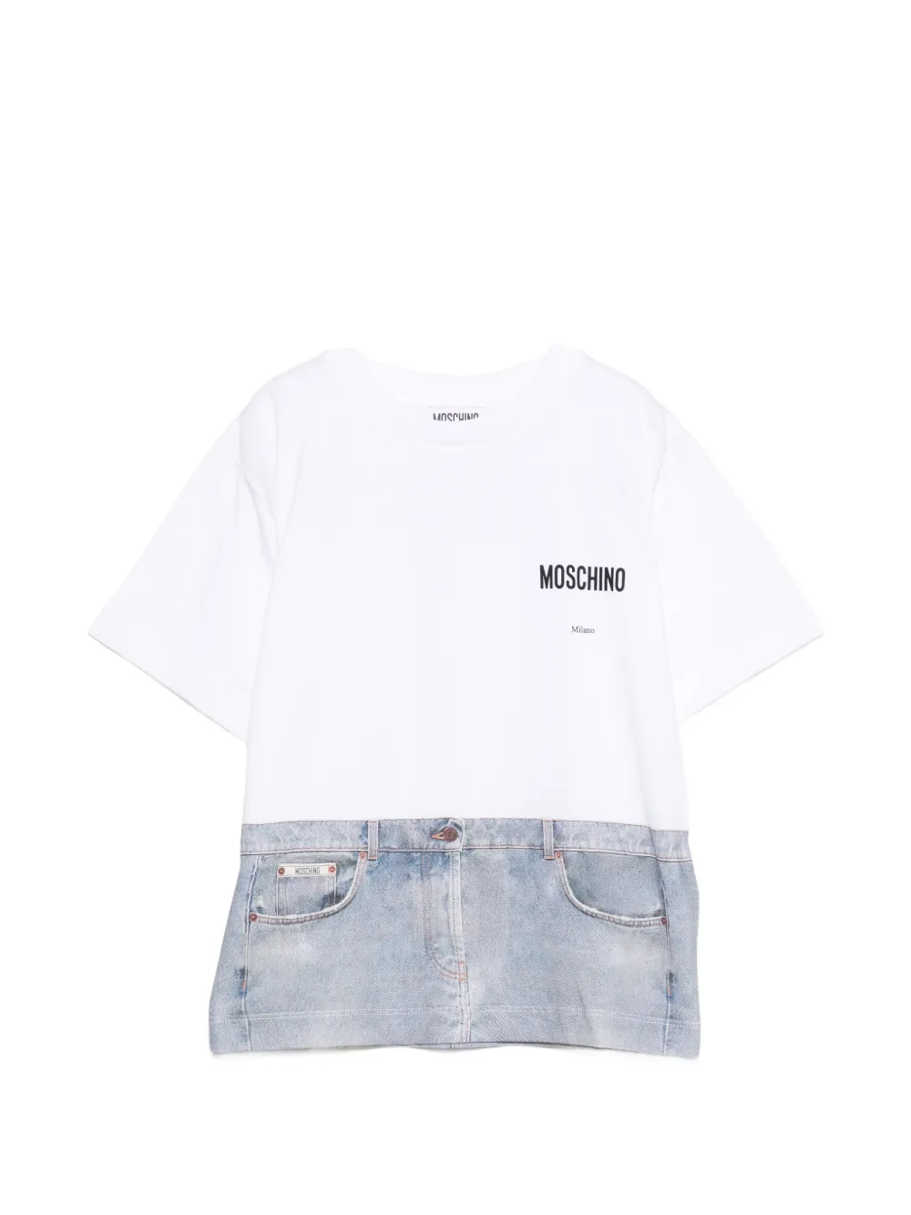 Moschino Kids short-sleeve logo-print T-shirt - Bianco
