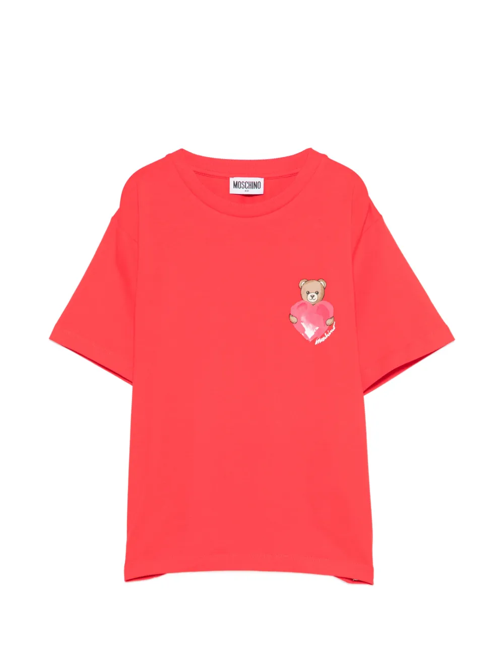 Moschino Kids teddy heart-print T-shirt - Rosso