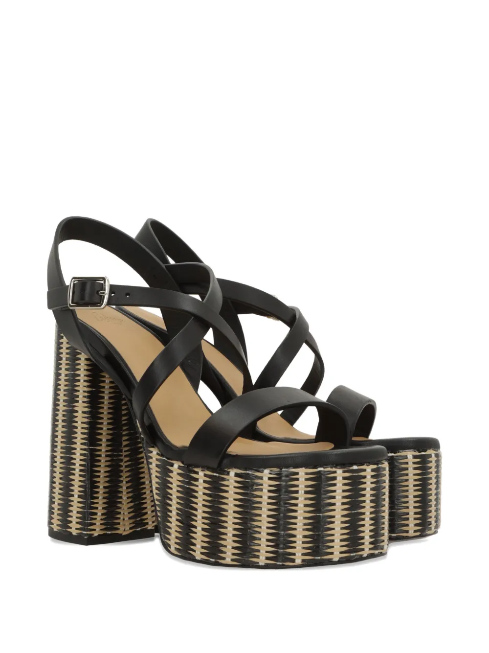 Castañer Felisa sandalen met plateauzool en kruisbandjes Zwart