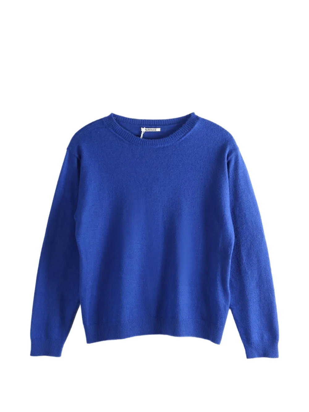 Auralee Fine-knit Round-neck Sweater In Blue