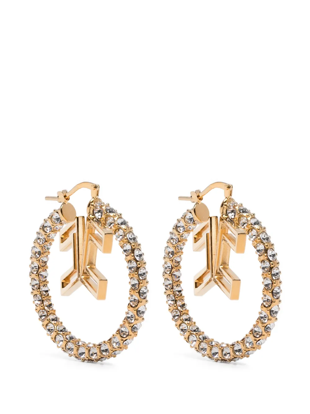 Elisabetta Franchi logo-detail embellished earrings - Oro