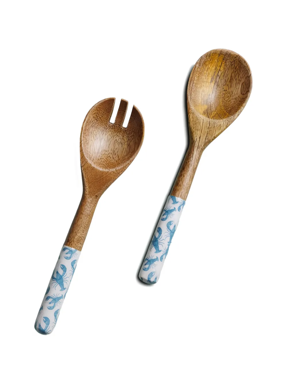 Lobster-Print Wooden Salad Server
