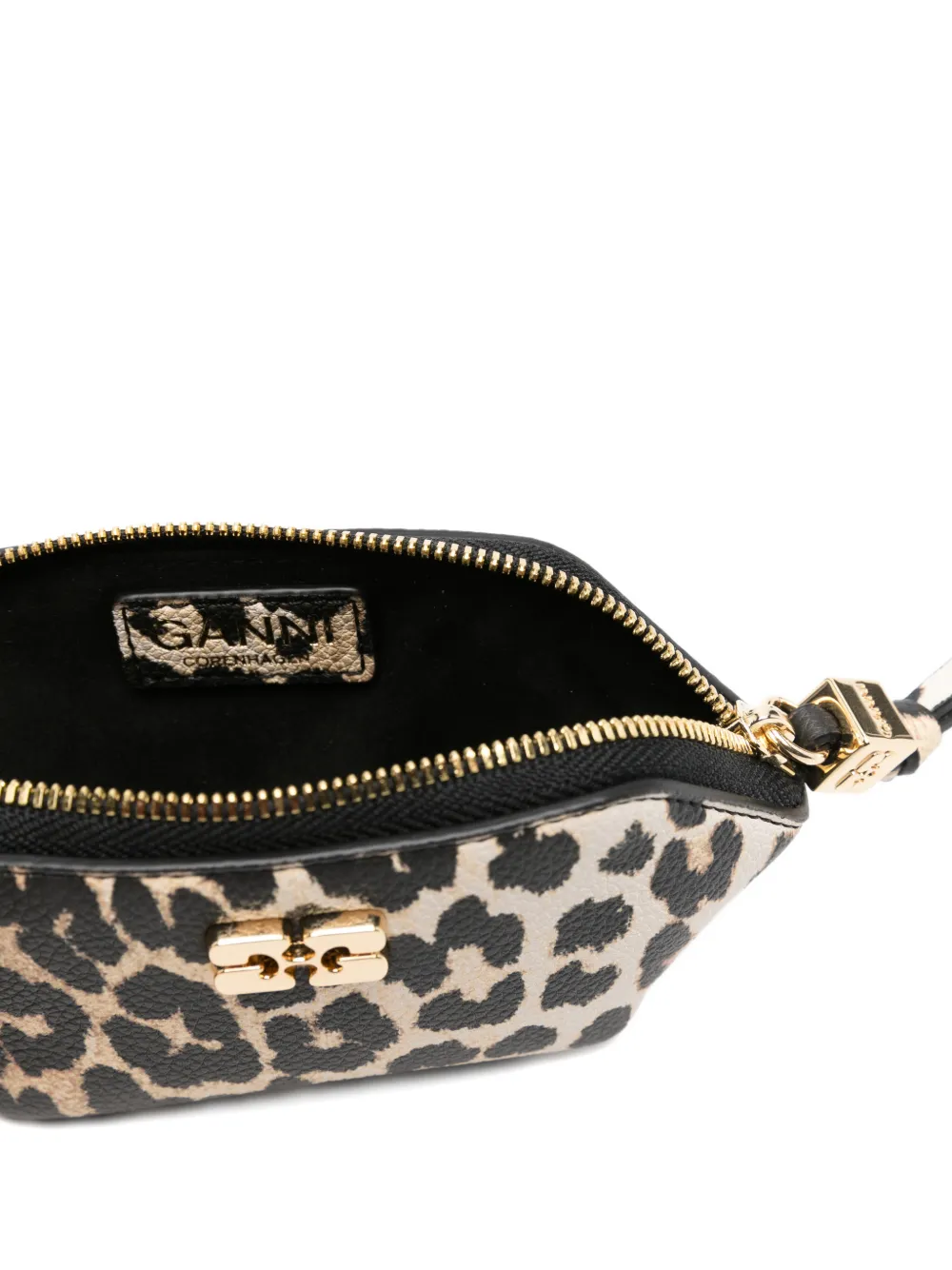 GANNI Portemonnee met logoplakkaat Beige