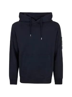 C.P. Company Light Fleece Zip Hooded Lens Sweatshirt | Black