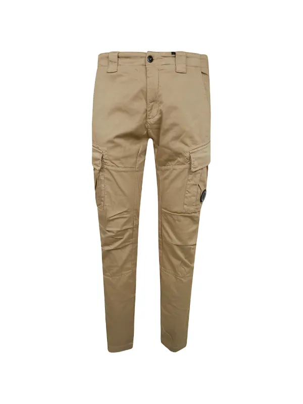C.P. Company Stretch Sateen Ergonomic Lens Cargo Trousers in Neutrals