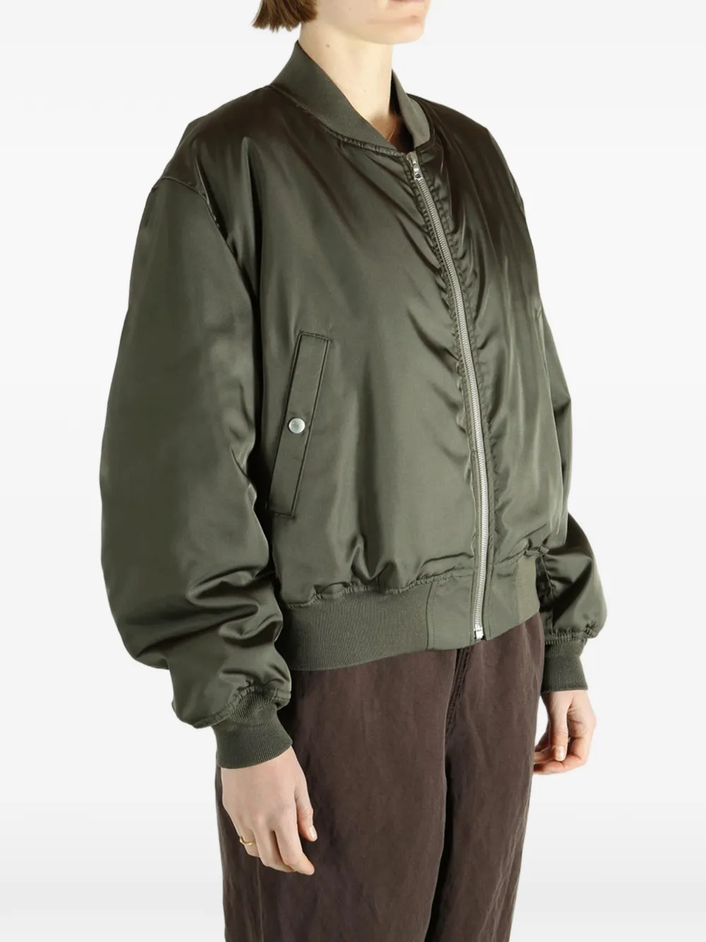  Auralee Zip Pocket Bomber Jacket - Green 