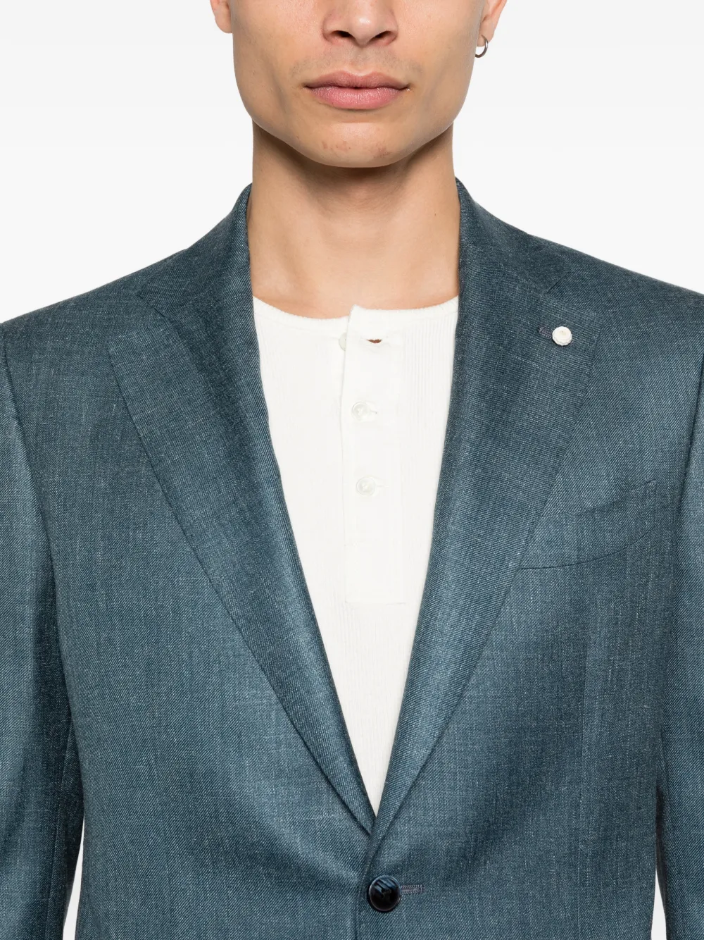 Luigi Bianchi Blazer met enkele rij knopen Blauw