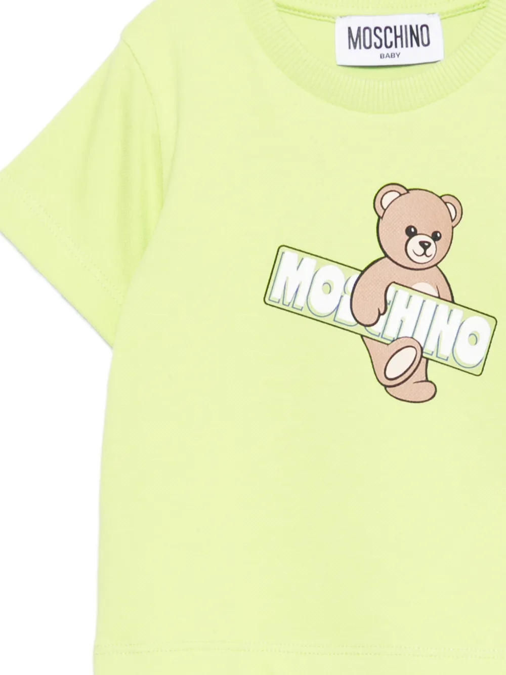 Moschino Kids T-shirt met grafische teddyprint Groen