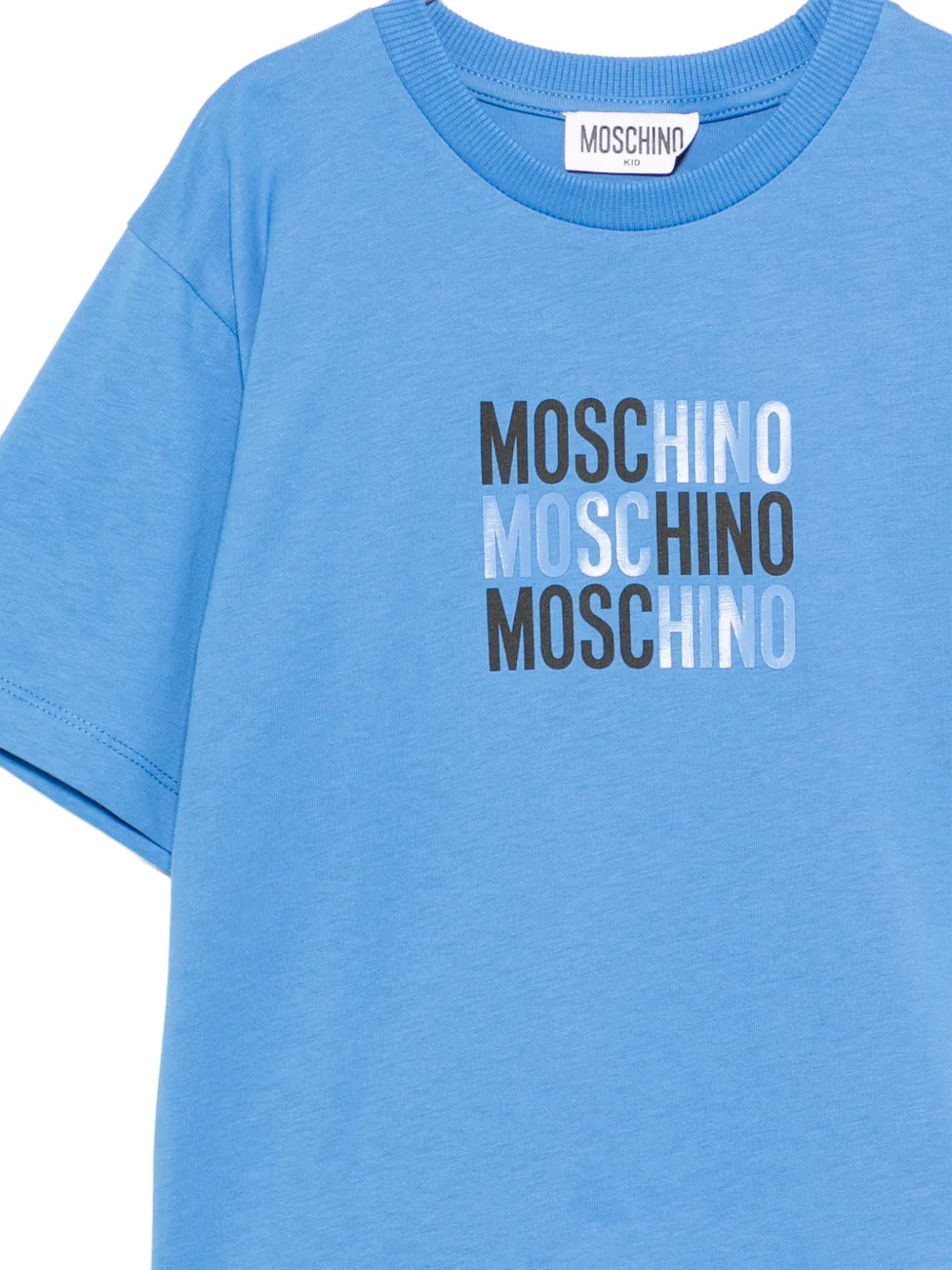 Moschino Kids T-shirt met logoprint Blauw