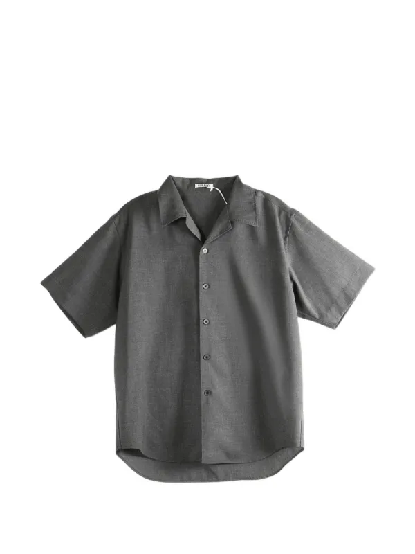 Auralee Summer Twist Short-sleeve Shirt in Grey