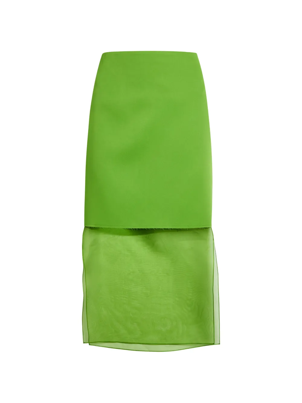 KHAITE sheer hem mid skirt - Verde