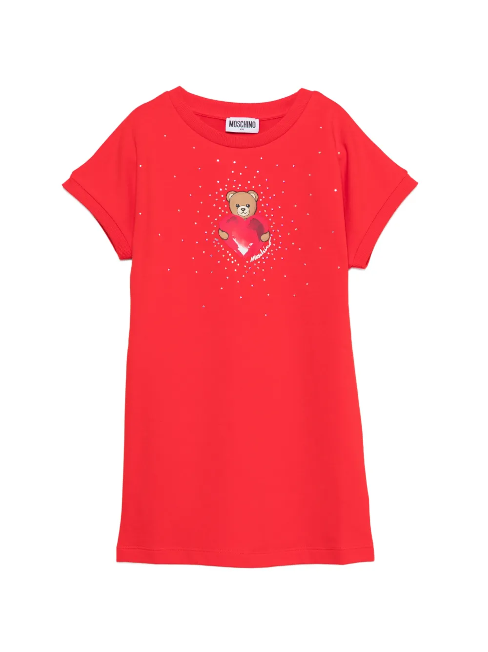 Moschino Kids bear-graphic dress - Rot