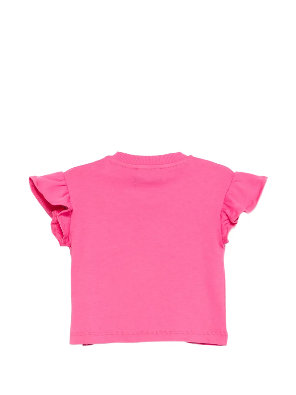 Moschino Kids T-shirt met ruches en teddybeerprint Roze