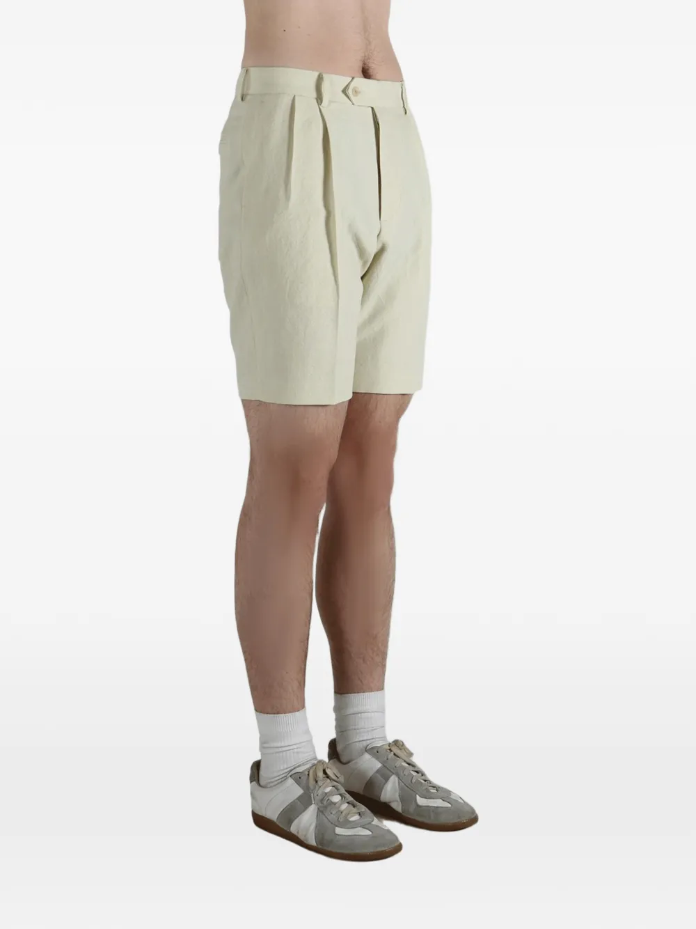  Auralee Pleated Chino Shorts - Neutrals 