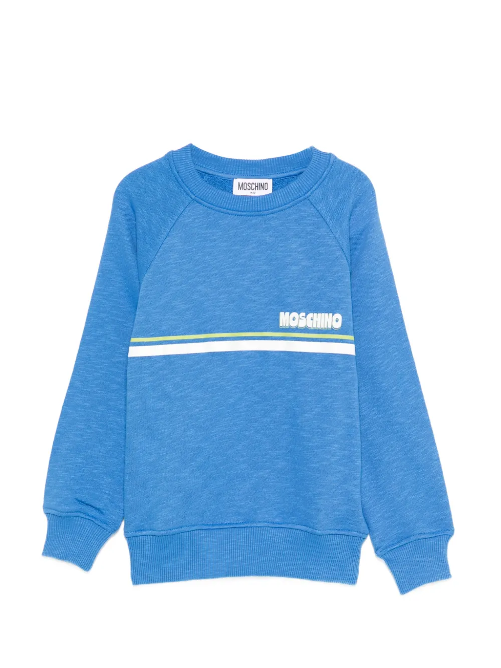 Moschino Kids logo-print ribbed sweatshirt - Blu