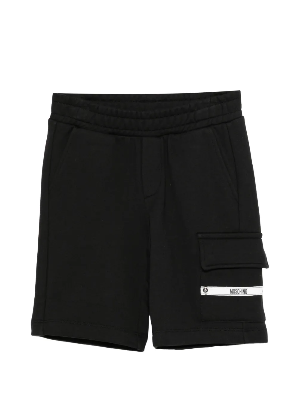 Moschino Kids logo-patch shorts - Nero