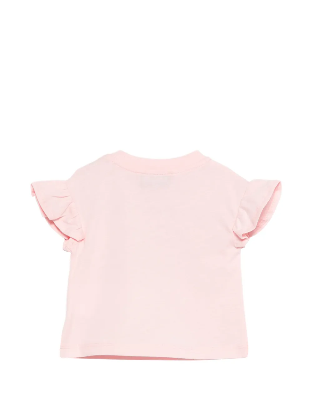 Moschino Kids T-shirt met ruches en teddybeerprint Roze