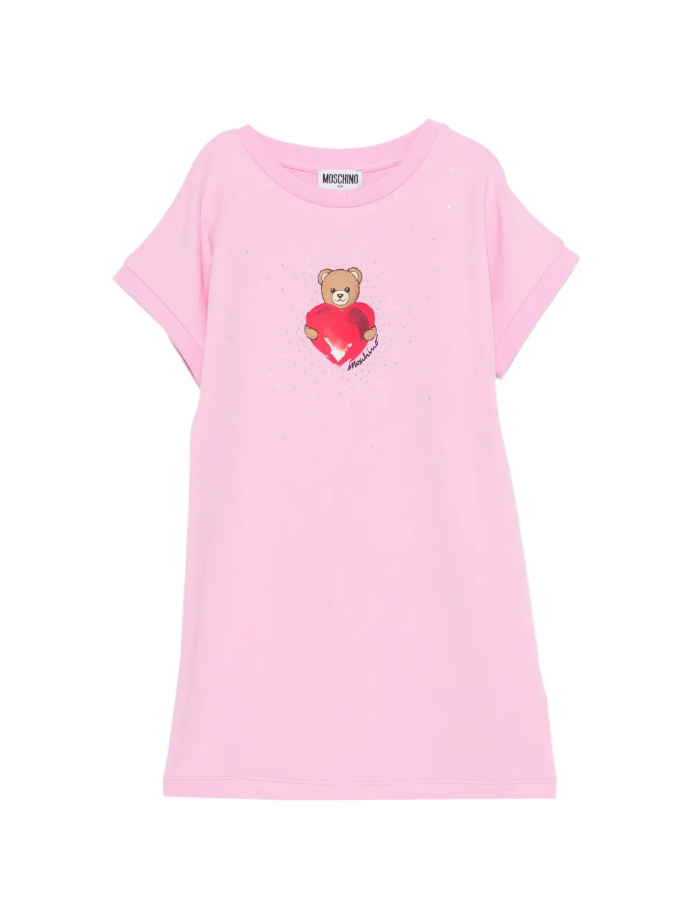 Moschino Kids teddy-graphic dress - Rosa