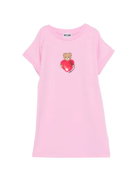 Moschino Kids vestido  con motivo Teddy