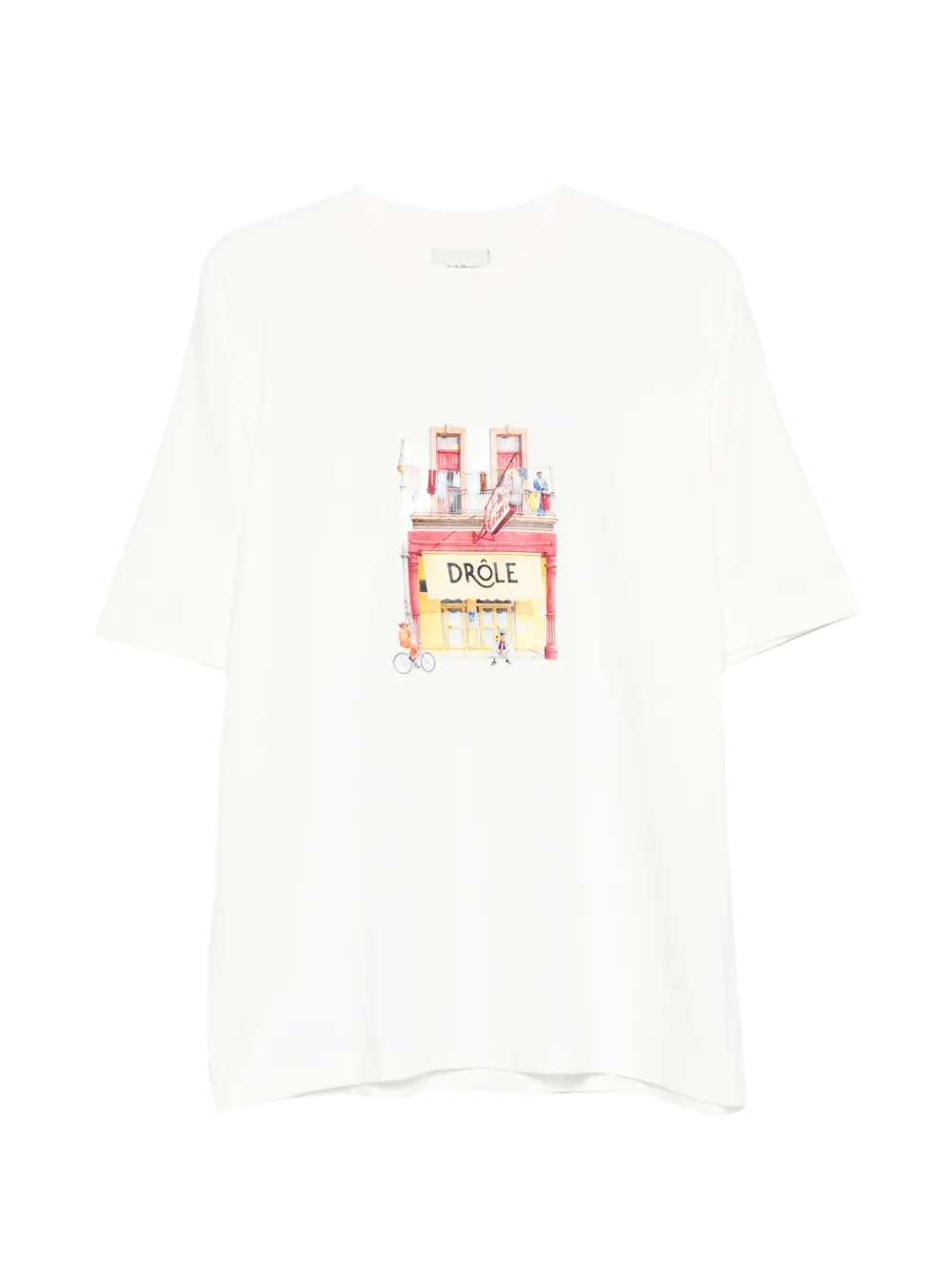 Drôle De Monsieur Café front-print T-shirt - Bianco