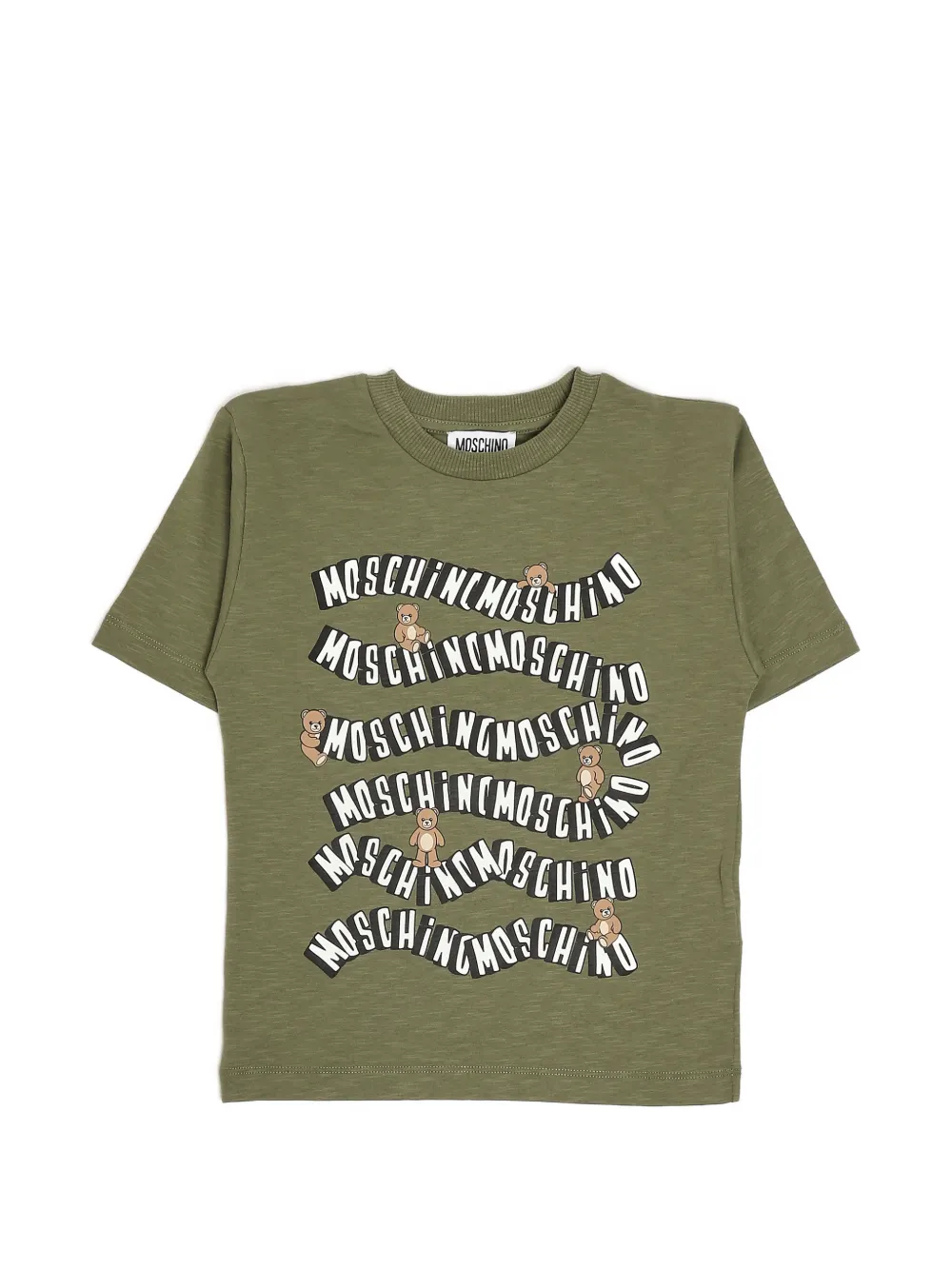 Moschino Kids T-shirt met teddybeerprint Groen