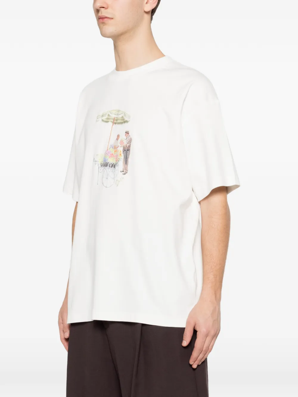 Drôle De Monsieur Fleuriste T-shirt Wit