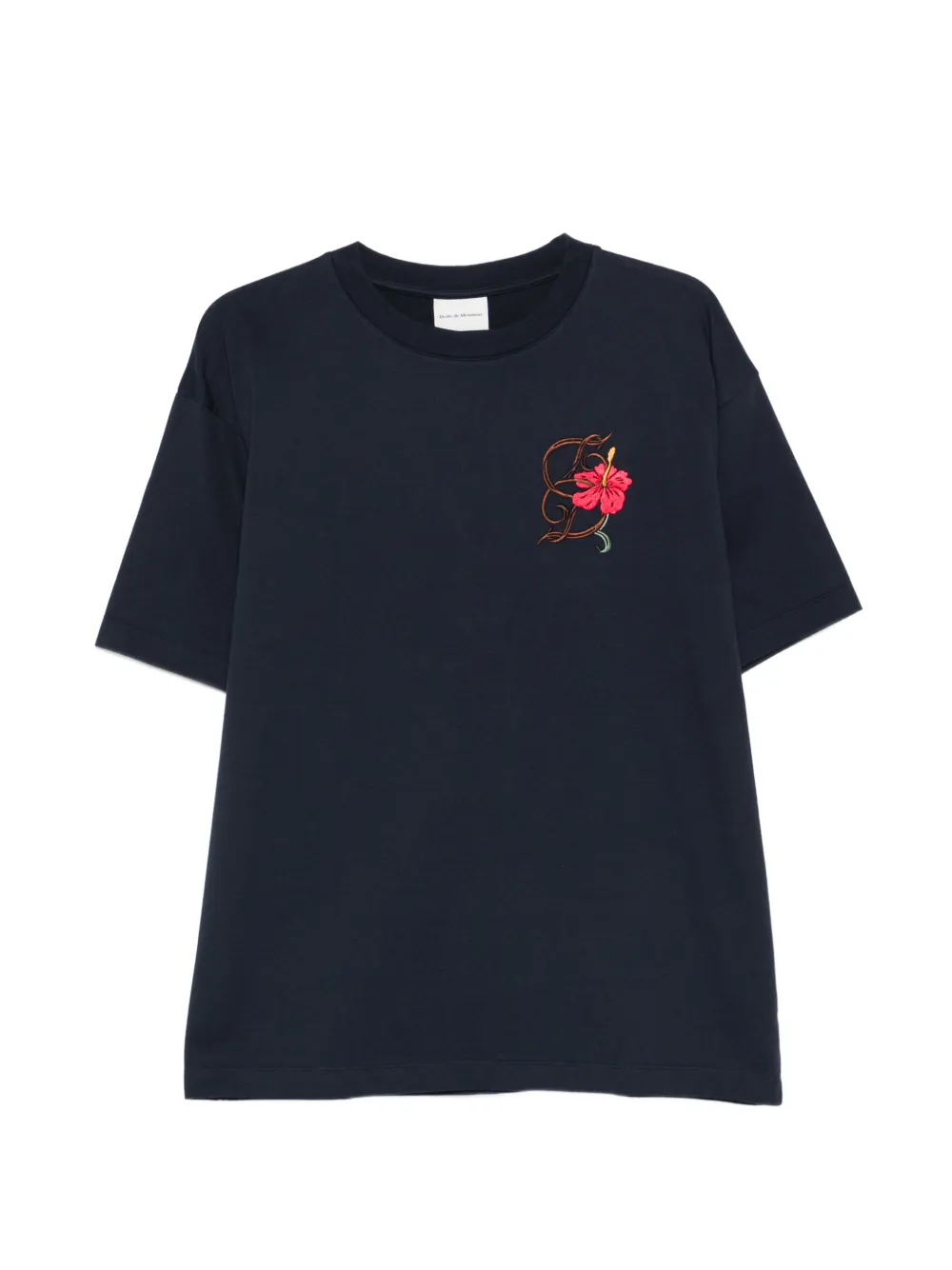 Drôle De Monsieur D Hibiscus Brodée T-shirt - Blu