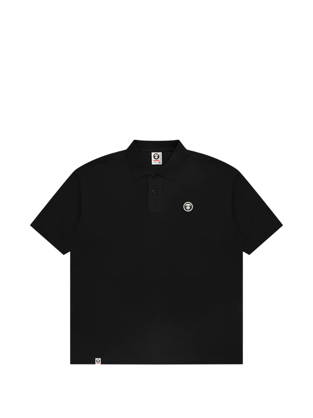 AAPE BY *A BATHING APEĀ® Moonface logo-plaque polo shirt – Black AAPE BY *A BATHING APEĀ® Moonface logo-plaque polo shirt – Black