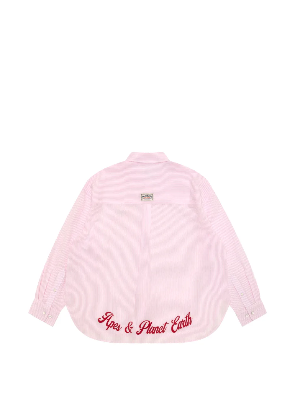  Aape By *a Bathing Ape® Embroidered Striped Shirt - Pink 