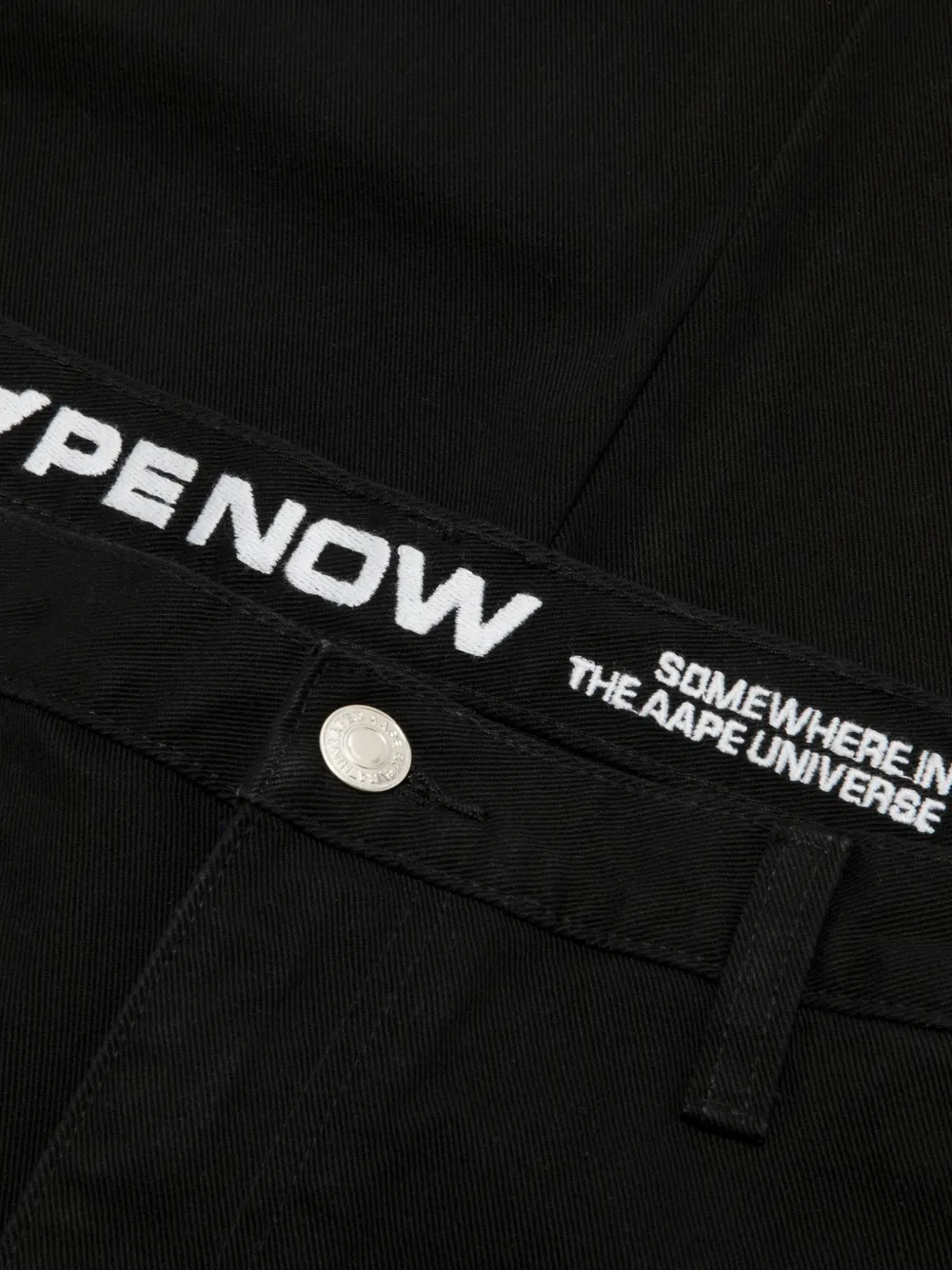 AAPE BY *A BATHING APE Broek met wijde pijpen en logo Zwart
