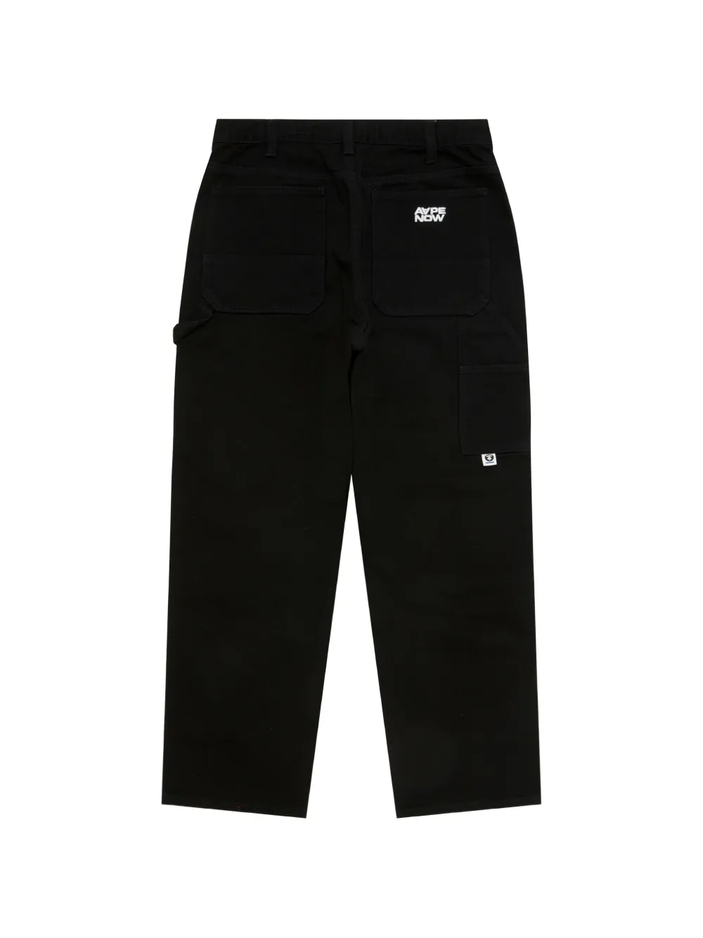 AAPE BY *A BATHING APE Broek met wijde pijpen en logo Zwart