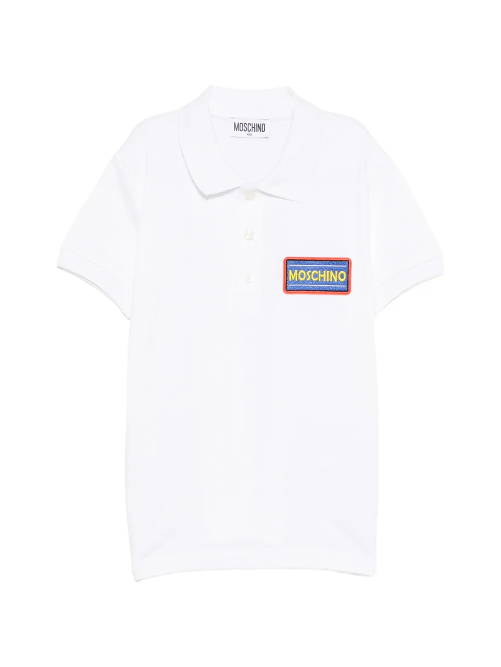 Moschino Kids logo-appliqué polo shirt - Bianco