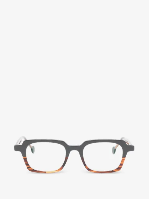 L.A. EYEWORKS striped square-frame glasses