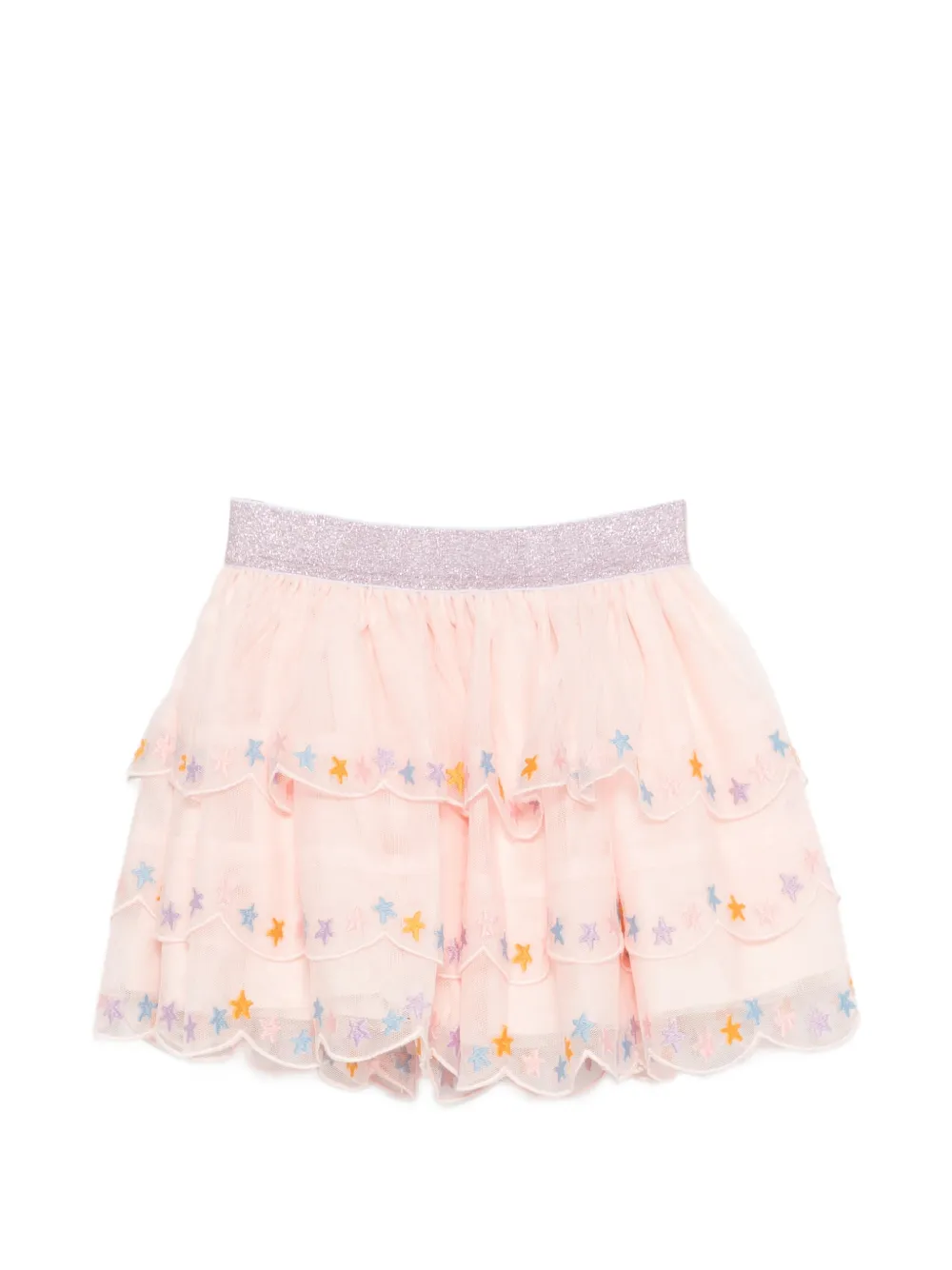 Stella McCartney Kids tiered star-embroidered tutu skirt - Rosa