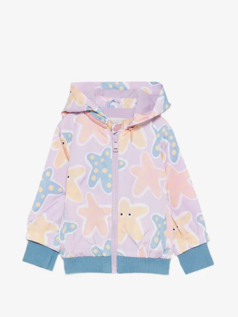 Stella McCartney Kids chaqueta con capucha y estrellas de mar estampadas