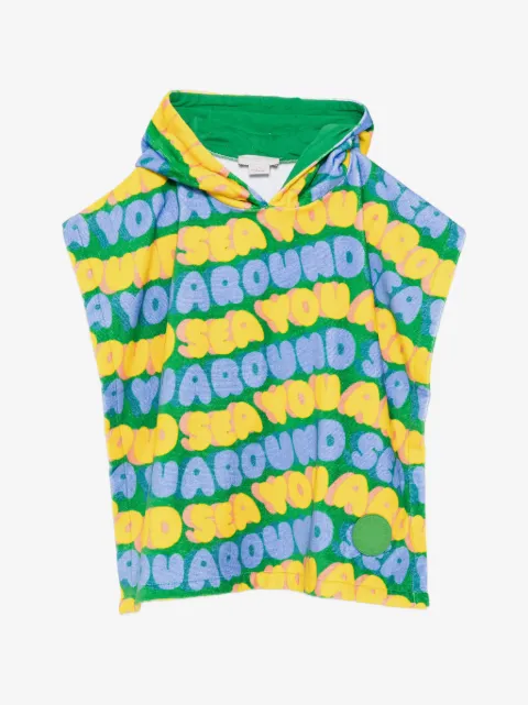 Stella McCartney Kids hooded graphic towel poncho