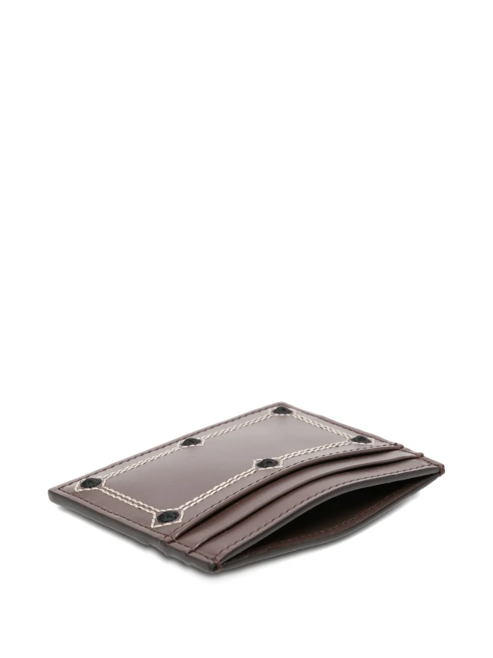  Etro Embroidered Leather Cardholder - Brown 
