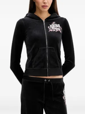 Juicy Couture Blusa De Plush Com Capuz e Zíper | Preto | FARFETCH BR