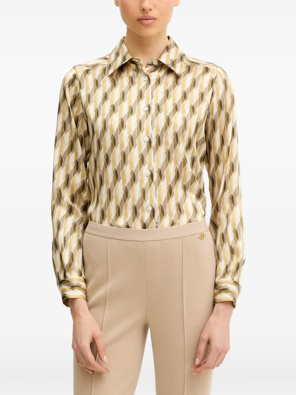 LUISA SPAGNOLI Belpasso geometric pattern shirt - Verde