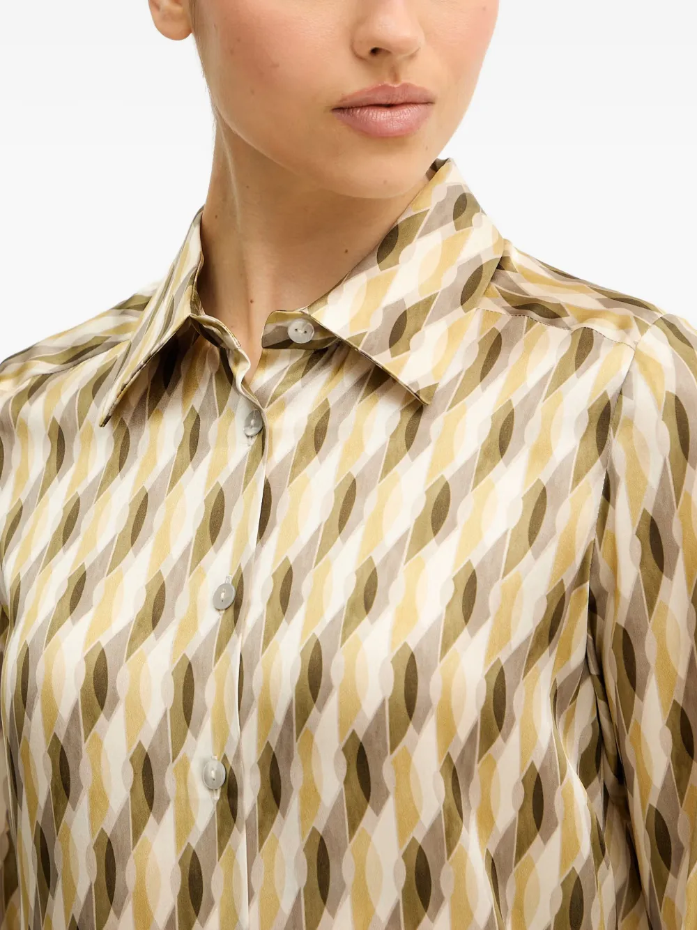 LUISA SPAGNOLI Belpasso blouse met geometrisch patroon Groen
