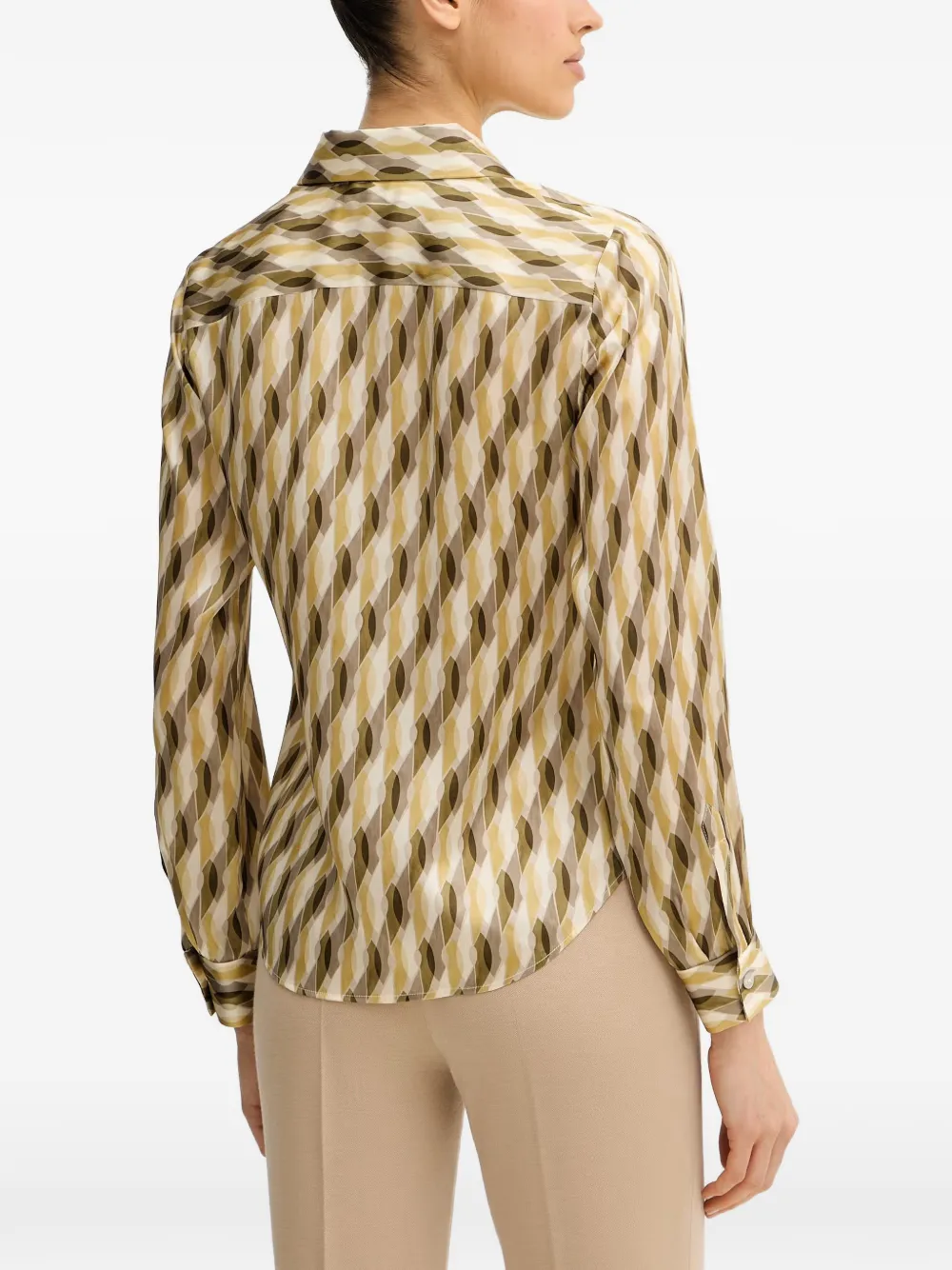  Luisa Spagnoli Belpasso Geometric Pattern Shirt - Green 