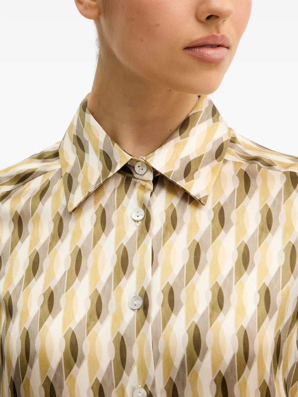 LUISA SPAGNOLI Belpasso blouse met geometrisch patroon Groen