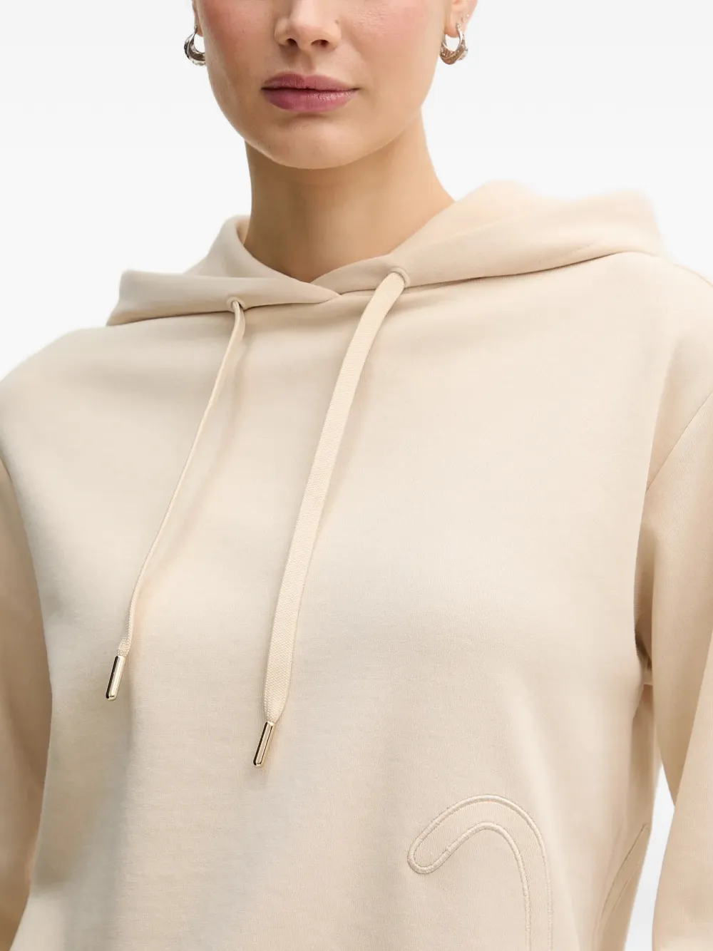 Joop! Hoodie met trekkoord en logo Beige